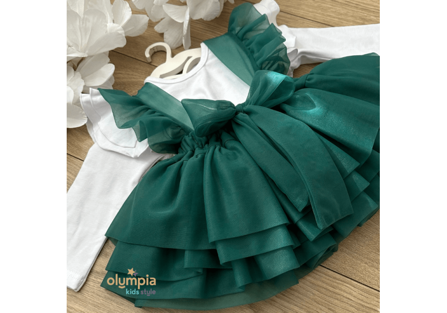 Spódniczka tiulowa na szelkach czerwona| Olympia kids style