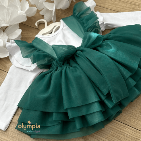 Spódniczka tiulowa na szelkach czerwona| Olympia kids style