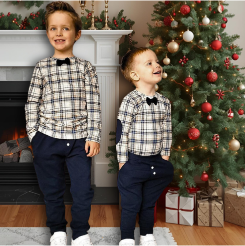 Elegancki komplet z muszką i spodenki | OLYMPIA KIDS STYLE