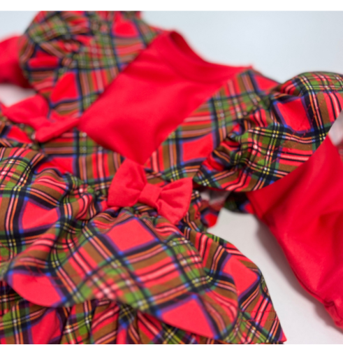 Komplet niemowlęcy bawełniany body+spódniczka z szelkami |Olympia kids style