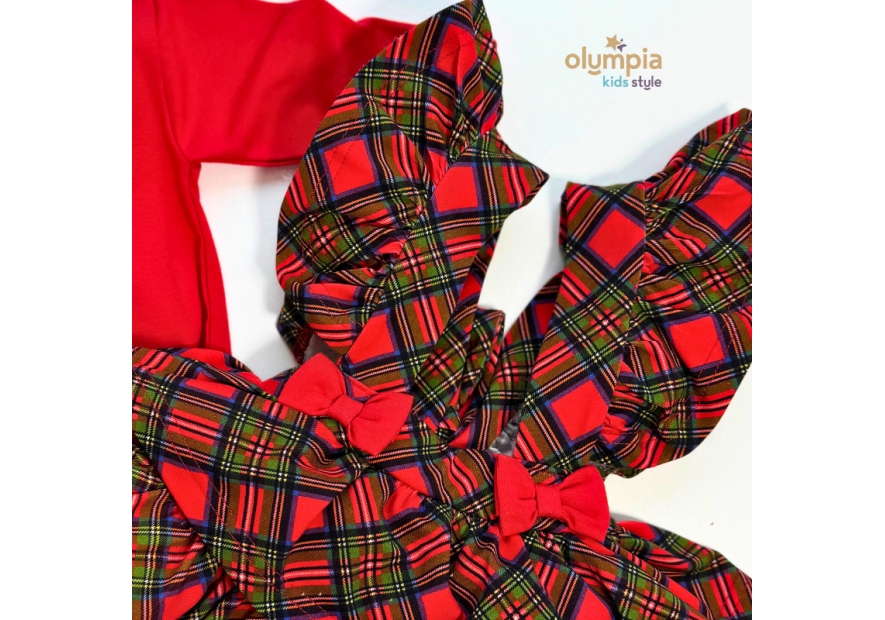 Komplet niemowlęcy bawełniany body+spódniczka z szelkami |Olympia kids style