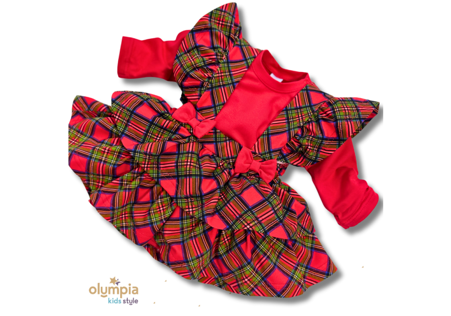 Komplet niemowlęcy bawełniany body+spódniczka z szelkami |Olympia kids style