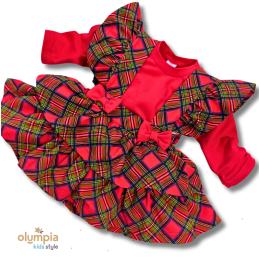 Komplet niemowlęcy bawełniany body+spódniczka z szelkami |Olympia kids style