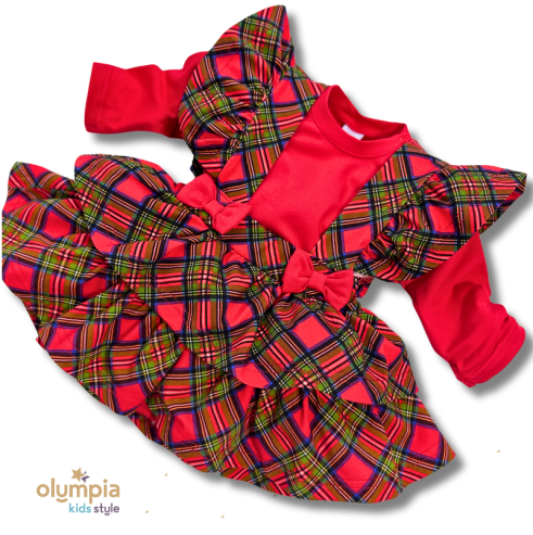 Komplet niemowlęcy bawełniany body+spódniczka z szelkami |Olympia kids style