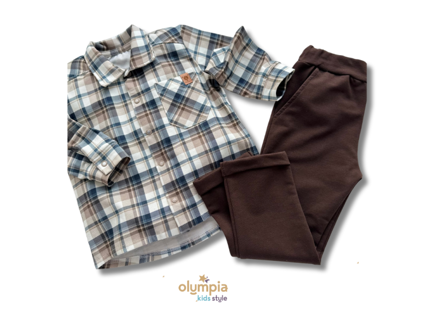 Komplet koszula i spodnie KRATA niebieska