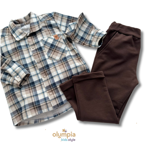 Komplet koszula i spodnie KRATA niebieska