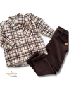 Komplet koszula i spodnie KRATA brąz