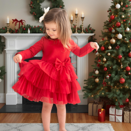 Sukienka dla dziewczynki PIÓRKO | OLYMPIA KIDS STYLE