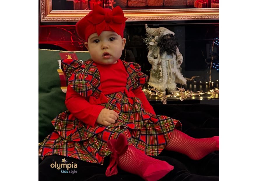 Komplet niemowlęcy bawełniany body+spódniczka z szelkami |Olympia kids style