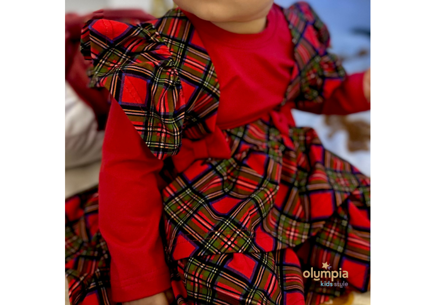 Komplet niemowlęcy bawełniany body+spódniczka z szelkami |Olympia kids style