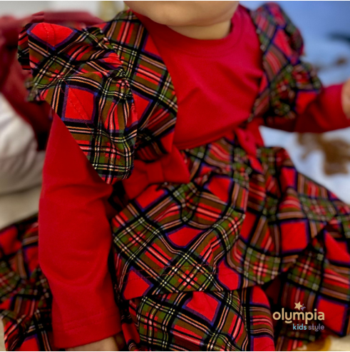 Komplet niemowlęcy bawełniany body+spódniczka z szelkami |Olympia kids style