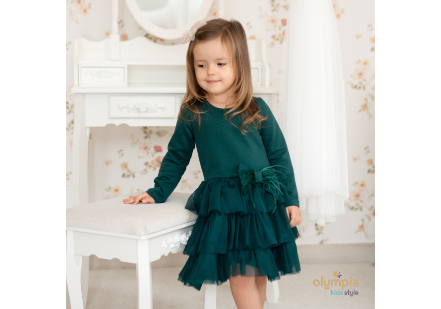 Sukienka PIÓRKO+GRATIS opaska | OLYMPIA KIDS STYLE