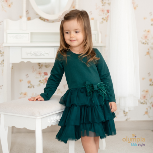 Sukienka PIÓRKO+GRATIS opaska | OLYMPIA KIDS STYLE
