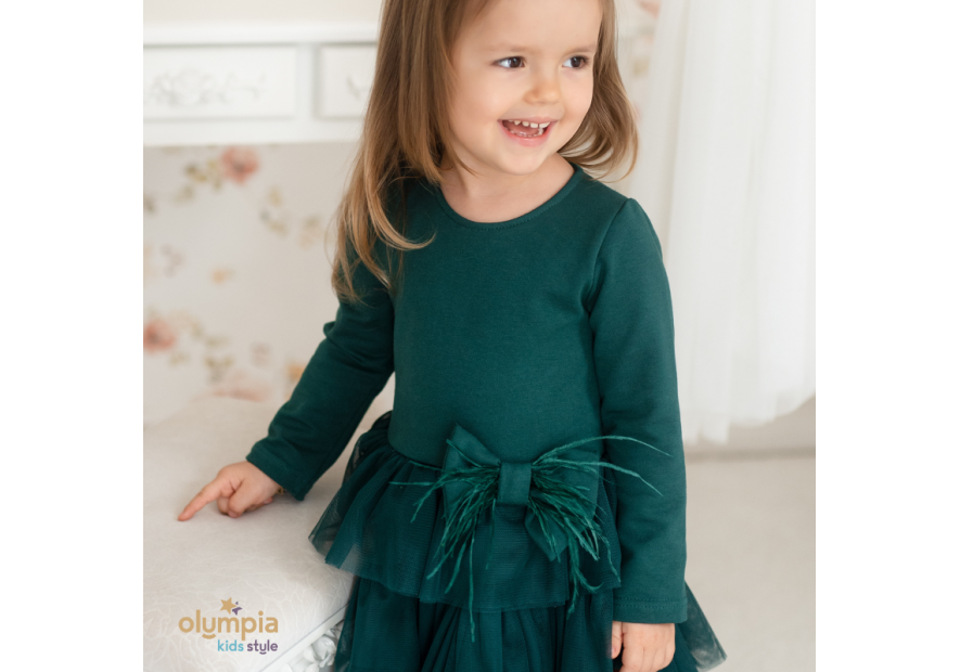 Sukienka PIÓRKO+GRATIS opaska | OLYMPIA KIDS STYLE