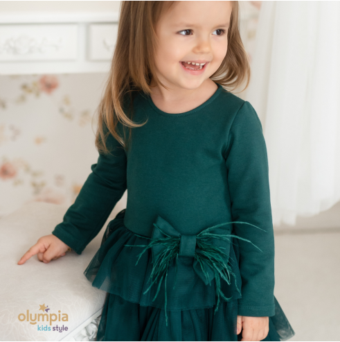 Sukienka PIÓRKO+GRATIS opaska | OLYMPIA KIDS STYLE