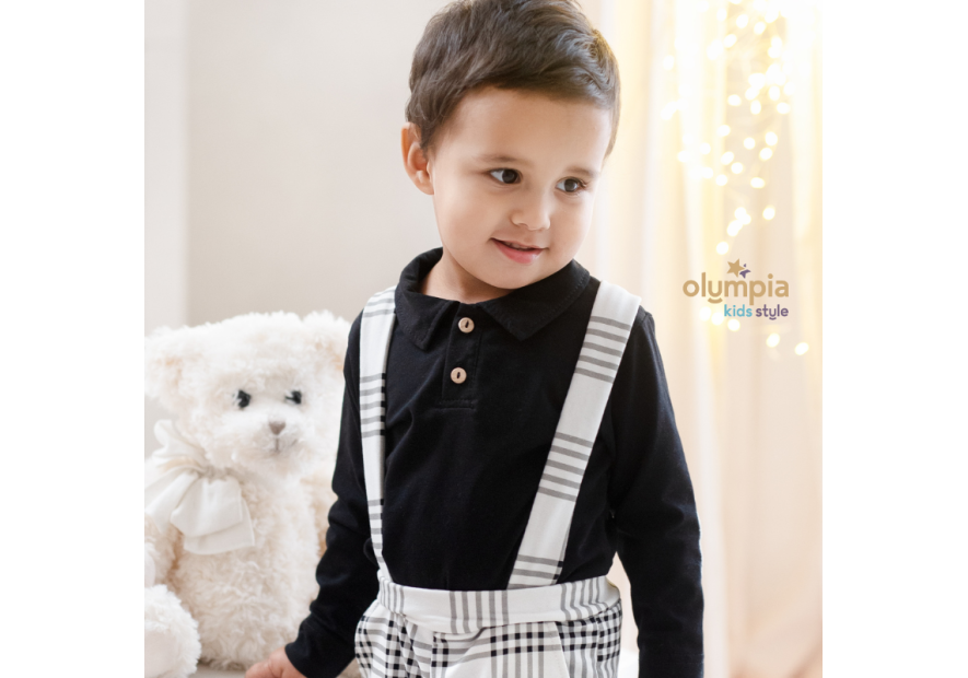 Komplet Bluzka z kołnierzem spodenkami | OLYMPIA KIDS STYLE