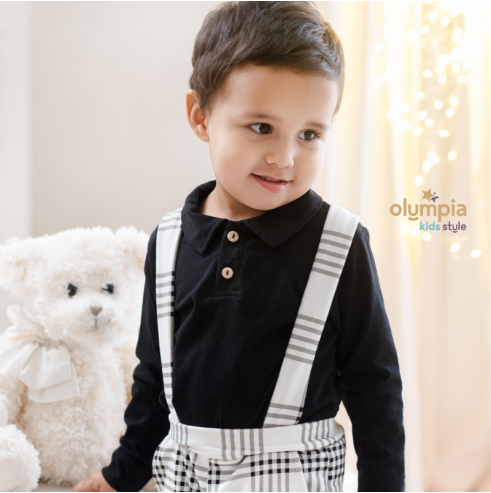 Komplet Bluzka z kołnierzem spodenkami | OLYMPIA KIDS STYLE