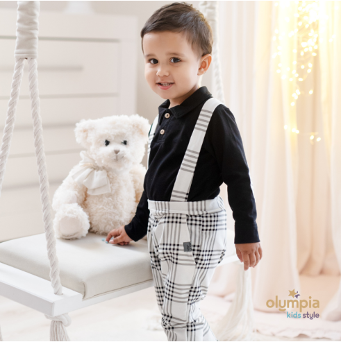 Komplet Bluzka z kołnierzem spodenkami | OLYMPIA KIDS STYLE