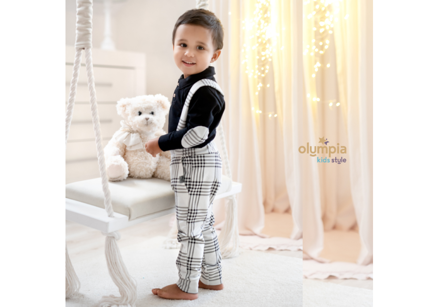 Komplet Bluzka z kołnierzem spodenkami | OLYMPIA KIDS STYLE