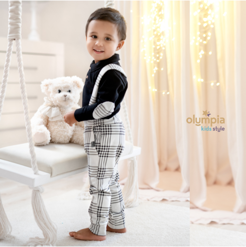 Komplet Bluzka z kołnierzem spodenkami | OLYMPIA KIDS STYLE