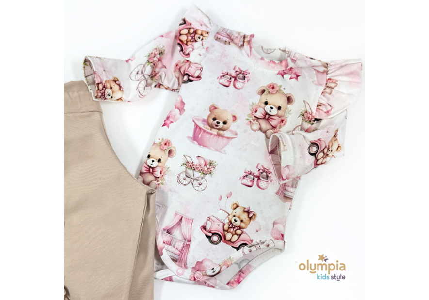Komplet body niemowlęce z falbanką i spodenki |OLYMPIA KIDS STYLE