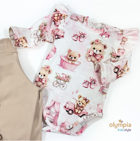 Komplet body niemowlęce z falbanką i spodenki |OLYMPIA KIDS STYLE