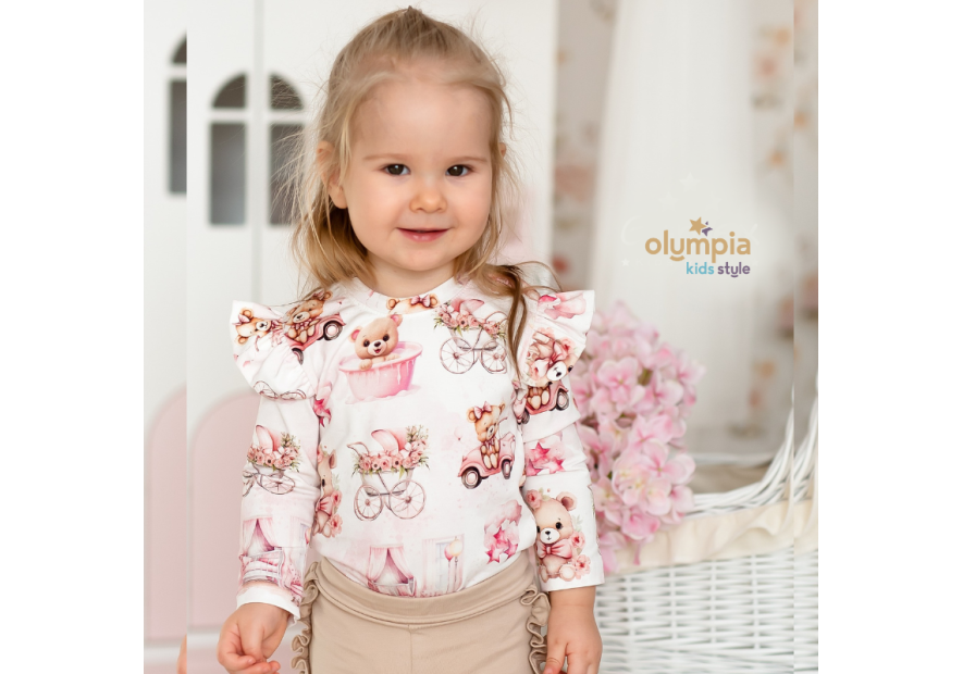 Komplet body niemowlęce z falbanką i spodenki |OLYMPIA KIDS STYLE