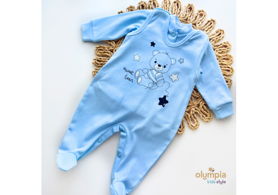 Bawełniana wyprawka dla niemowlaka 5-części niebieska