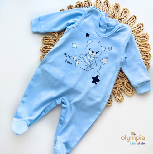 Bawełniana wyprawka dla niemowlaka 5-części niebieska