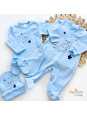 Bawełniana wyprawka dla niemowlaka 5-części niebieska