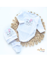 Wyprawka dla niemowlaka 5-cz biała z różem