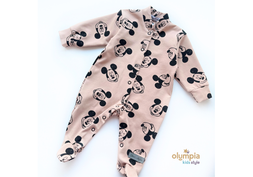 Bawełniany pajac niemowlęcy ze stopkami |OLYMPIA KIDS STYLE