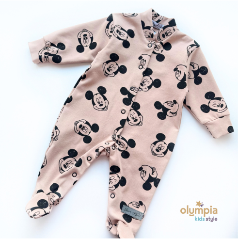 Bawełniany pajac niemowlęcy ze stopkami |OLYMPIA KIDS STYLE