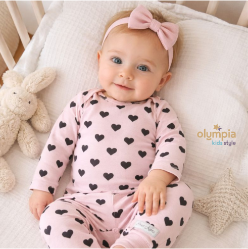 Komplet body niemowlęce + półśpioch Serduszka