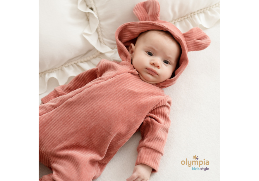 Bawełniany pajac niemowlęcy ze stopkami |OLYMPIA KIDS STYLE