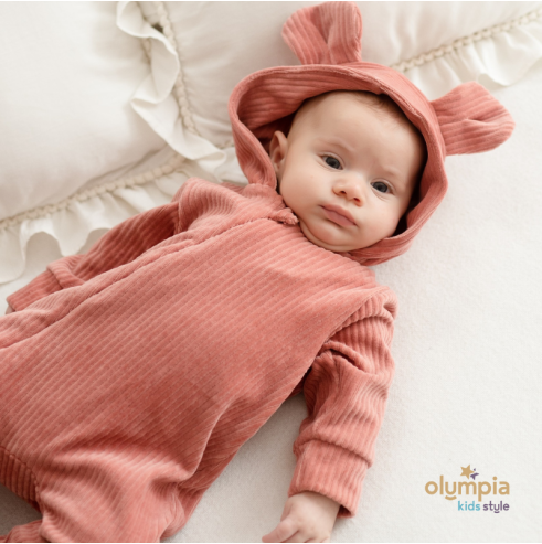 Bawełniany pajac niemowlęcy ze stopkami |OLYMPIA KIDS STYLE