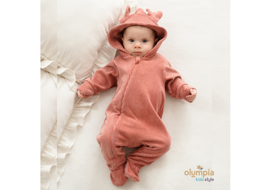 Bawełniany pajac niemowlęcy ze stopkami |OLYMPIA KIDS STYLE