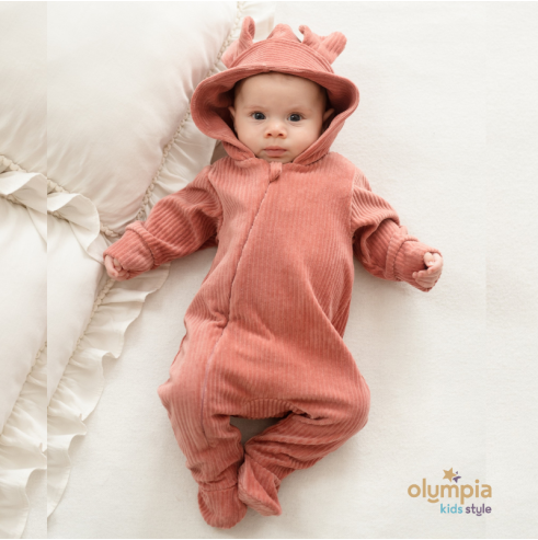 Bawełniany pajac niemowlęcy ze stopkami |OLYMPIA KIDS STYLE