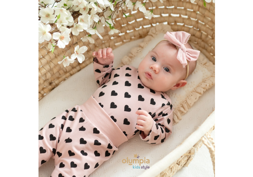 Komplet body niemowlęce + półśpioch Serduszka