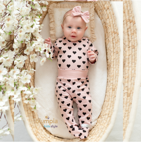 Komplet Body niemowlęce kopertowe i półśpioch | OLYMPIA KIDS STYLE