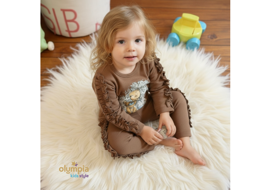 Komplet dla dziewczynki CZEKOLADA  | OLYMPIA KIDS STYLE