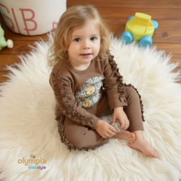 Komplet dla dziewczynki CZEKOLADA  | OLYMPIA KIDS STYLE