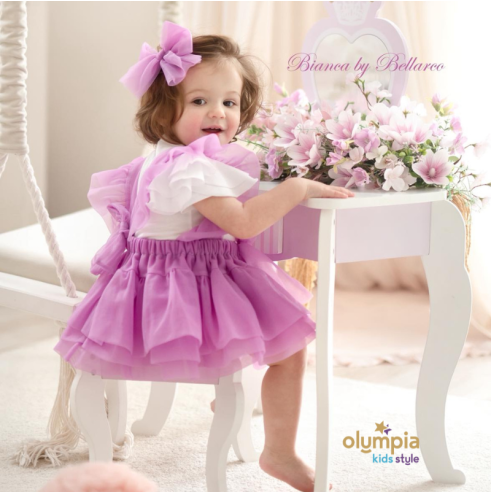 Spódniczka tiulowa na szelkach fiolet Bellarco