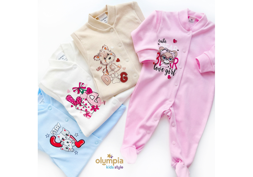 Pajac niemowlęcy ze stopkami | Niemowlak \ Pajace \ Olympia Kids Style