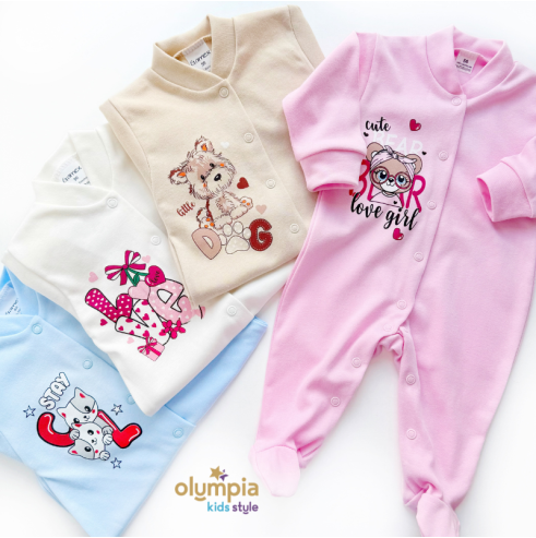 Pajac niemowlęcy ze stopkami | Niemowlak \ Pajace \ Olympia Kids Style