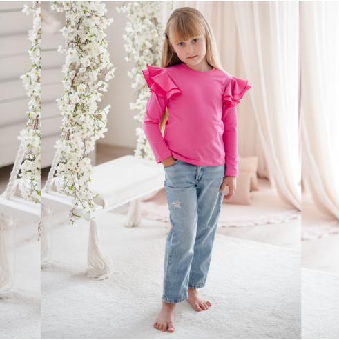 Bluzka dziecięca z dużymi  falbankami | OLYMPIA KIDS STYLE