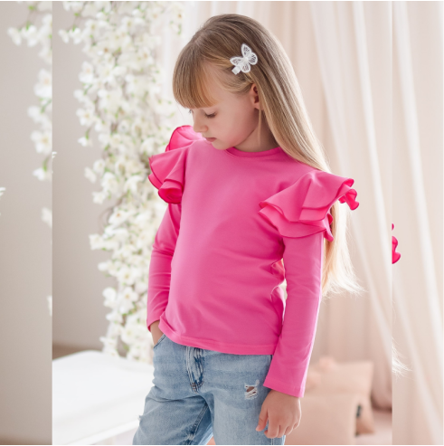 Bluzka dziecięca z dużymi  falbankami | OLYMPIA KIDS STYLE