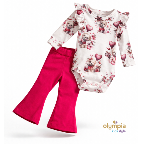 Body niemowlęce i spodnie dzwony LOVE