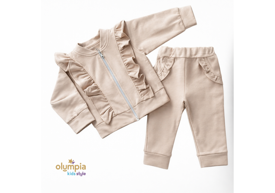 Dres z bluzą rozpinaną i spodniami dla dziewczynki | Olympia Kids Style