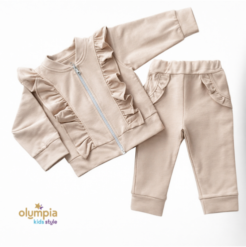 Dres z bluzą rozpinaną i spodniami dla dziewczynki | Olympia Kids Style